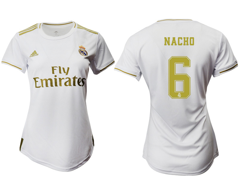 2019 20 Real Madrid 6 NACHO Home Women Soccer Jersey