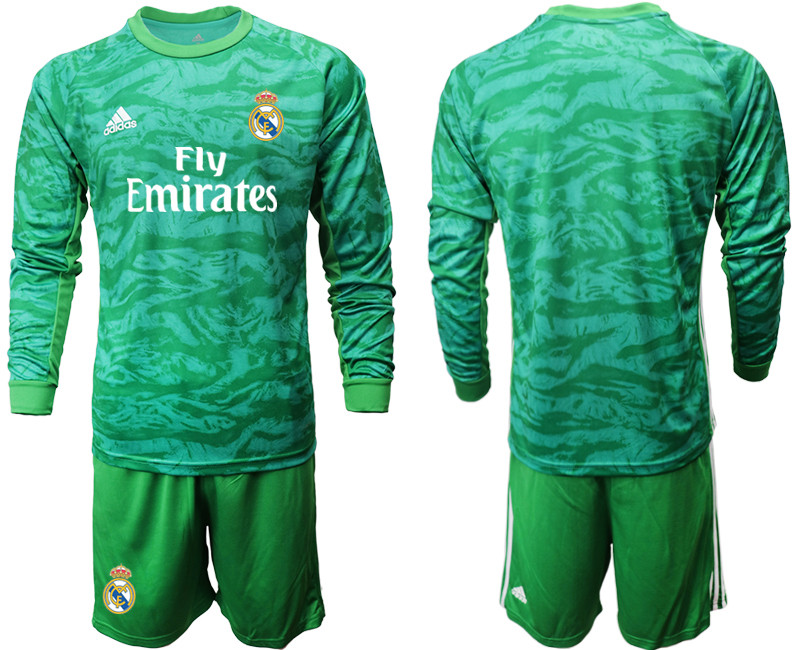 2019 20 Real Madrid Green Long Sleeve Goalkeeper Soccer Jersey