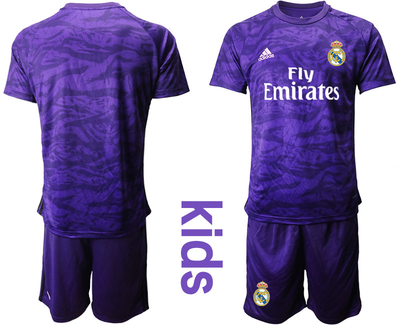 2019 20 Real Madrid Purple Youth Goalkeeper Soccer Jersey