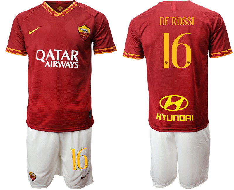 2019 20 Roma 16 DE ROSSI Home Soccer Jersey