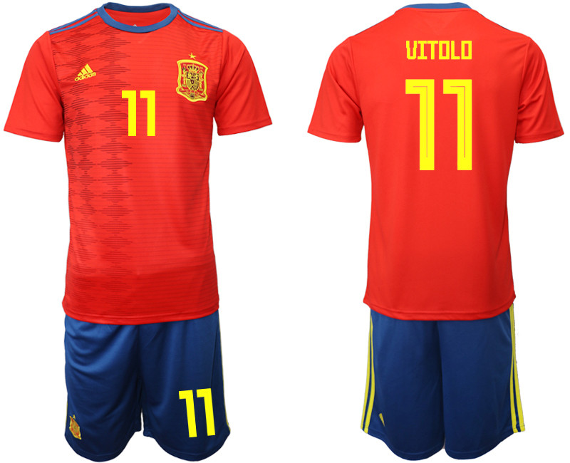 2019 20 Spain 11 UITOLO Home Soccer Jersey
