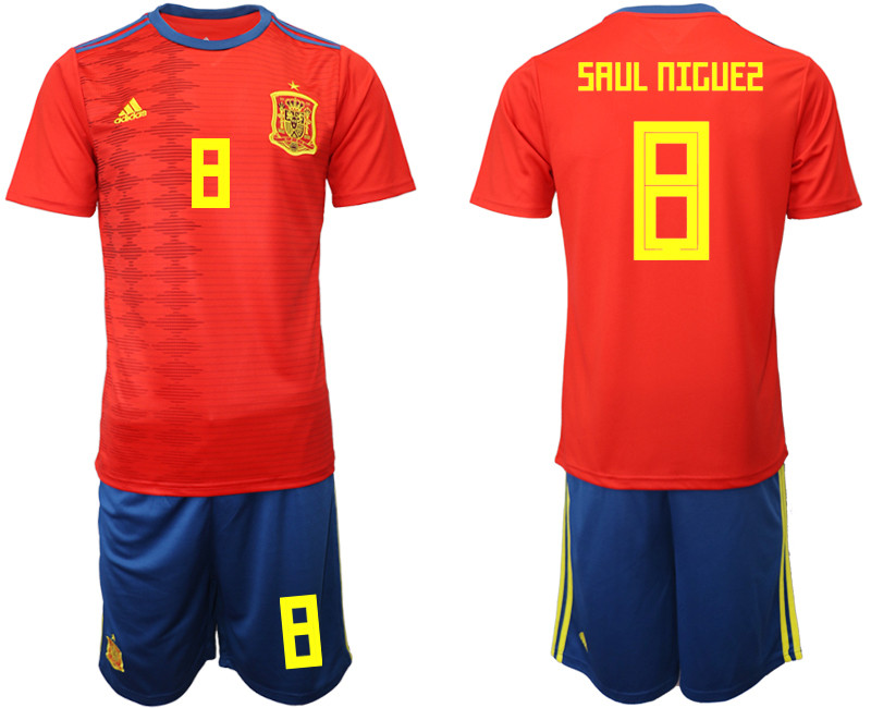 2019 20 Spain 8 SAUL NIGUES Home Soccer Jersey