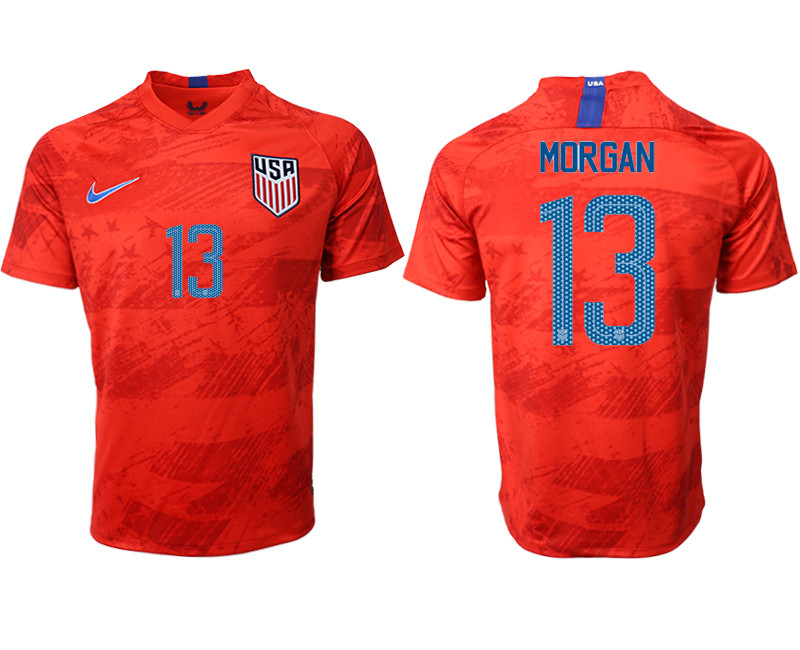 2019 20 USA 13 MORGAN Away Thailand Soccer Jersey