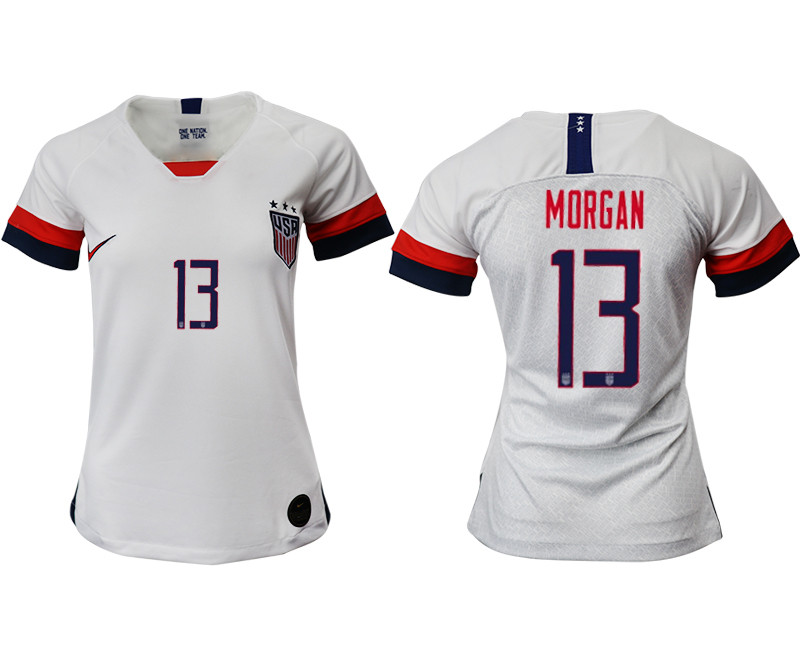 2019 20 USA 13 MORGAN Home Women Soccer Jersey