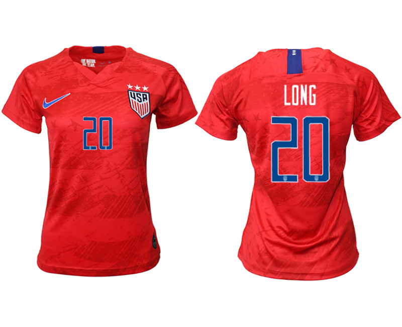 2019 20 USA 20 LONG Away Women Soccer Jersey