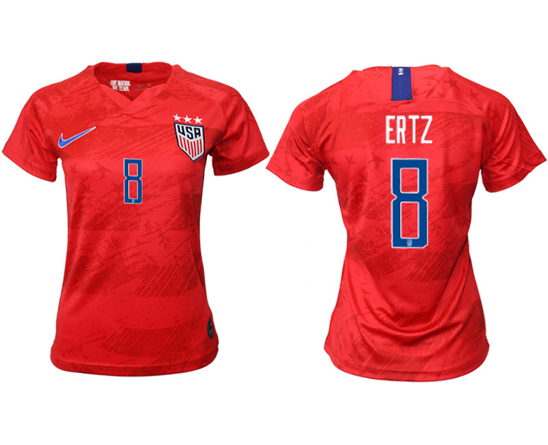 2019 20 USA 8 ERTZ Away Women Soccer Jersey