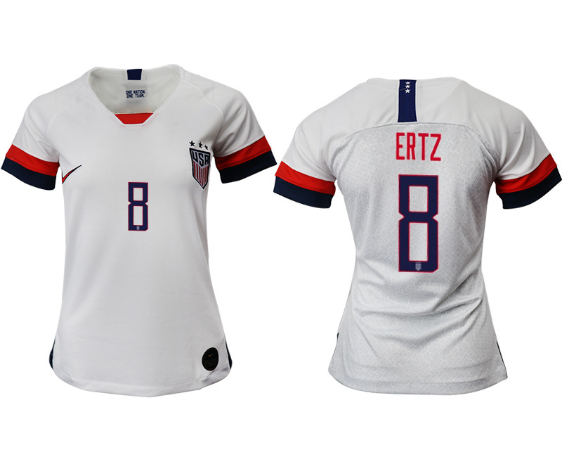2019 20 USA 8 ERTZ Home Women Soccer Jersey
