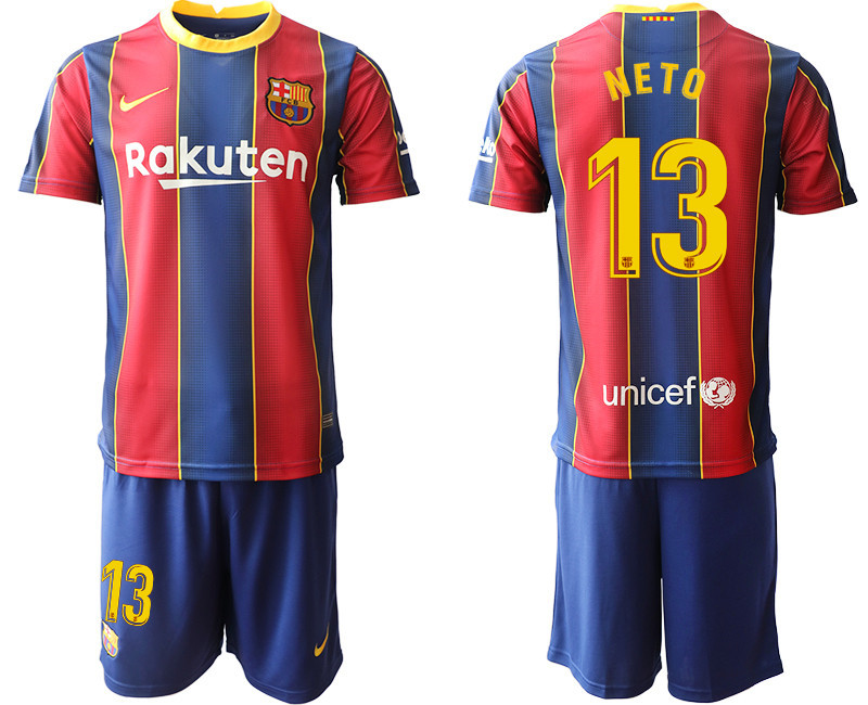 2020 21 Barcelona 13 NETO Home Soccer Jersey