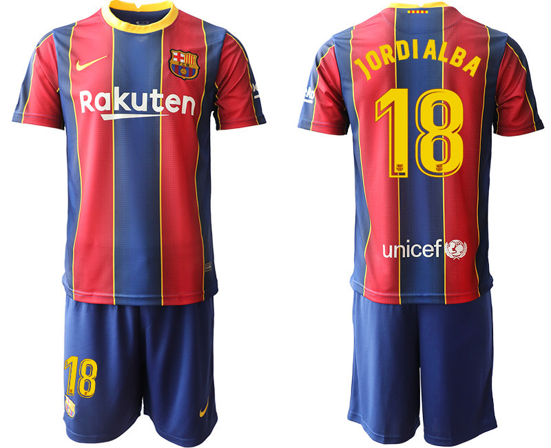 2020 21 Barcelona 18 JORDIALBA Home Soccer Jersey