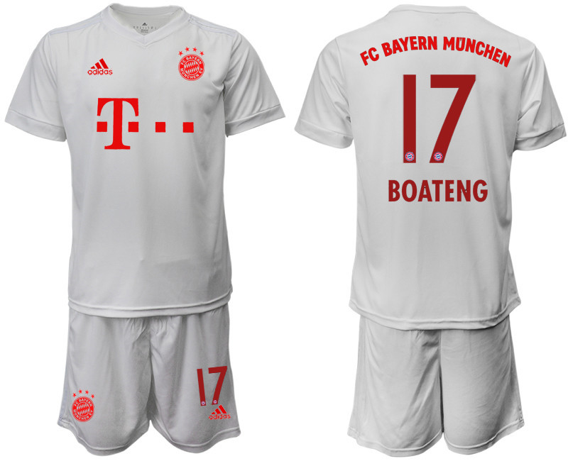 2020 21 Bayern Munich 17 BOATENG Away White Soccer Jersey