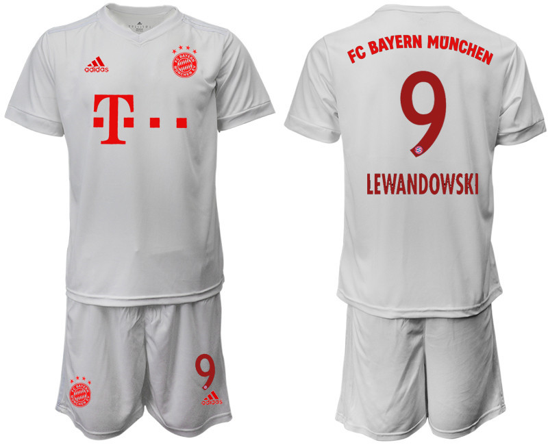 2020 21 Bayern Munich 9 LEWANDOWSKI Away White Soccer Jersey