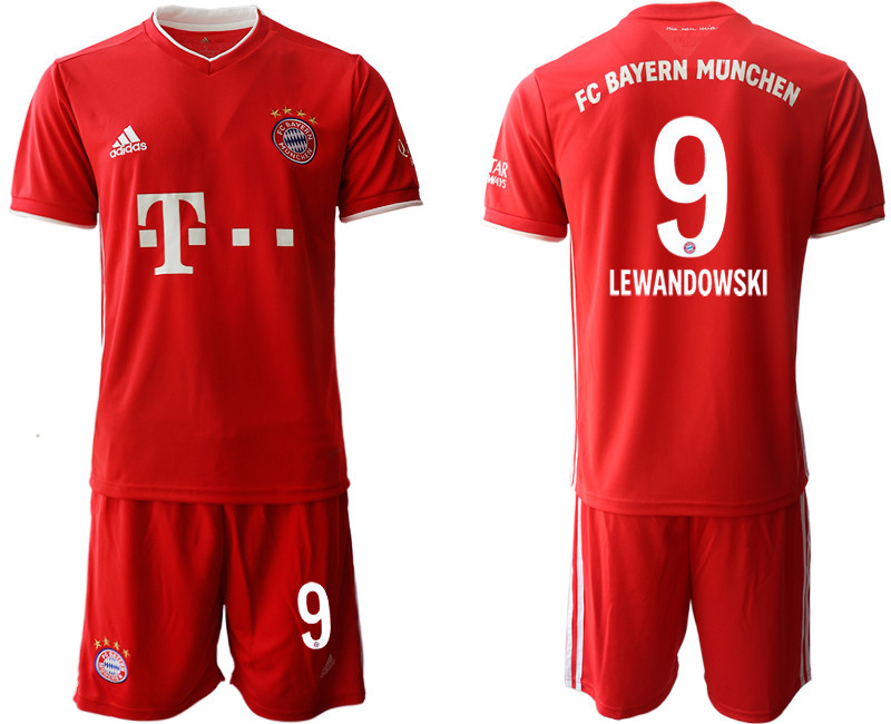 2020 21 Bayern Munich 9 LEWANDOWSKI Home Soccer Jersey