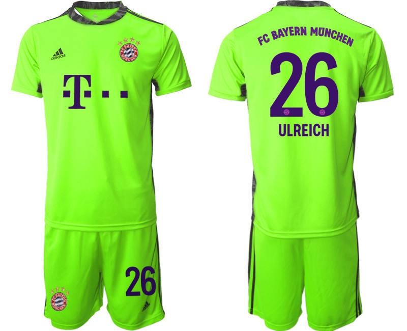 2020 21 Bayern Munich Fluorescent 26 ULREICH Green Soccer Jersey
