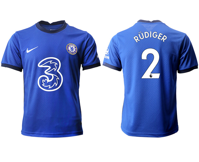 2020 21 Chelsea 2 RUDIGER Home Thailand Soccer Jersey