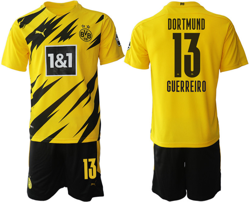 2020 21 Dortmund 13 GUERREIRO Home Soccer Jersey