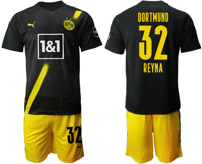2020 21 Dortmund 32 REYNA Away Soccer Jersey