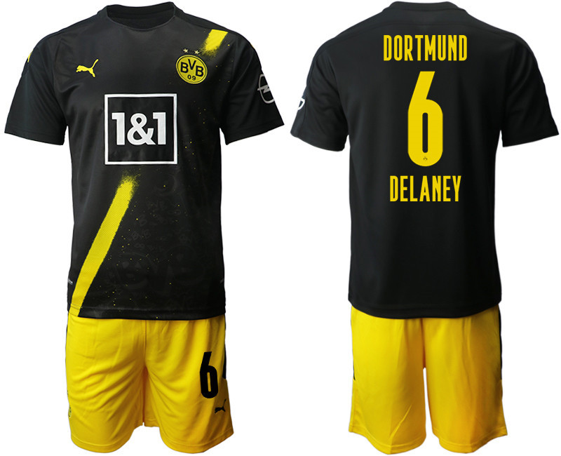2020 21 Dortmund 6 DELANEY Away Soccer Jersey