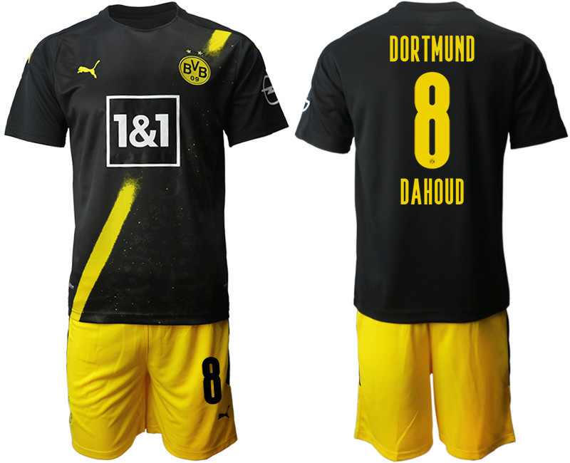 2020 21 Dortmund 8 DAHOUD Away Soccer Jersey