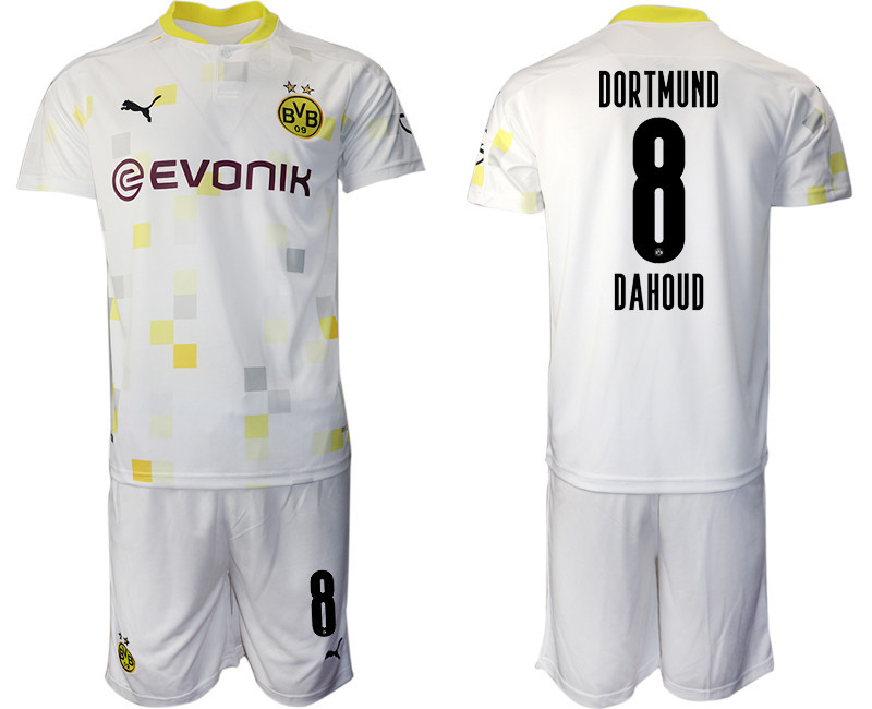 2020 21 Dortmund 8 DAHOUD Third Away Soccer Jersey