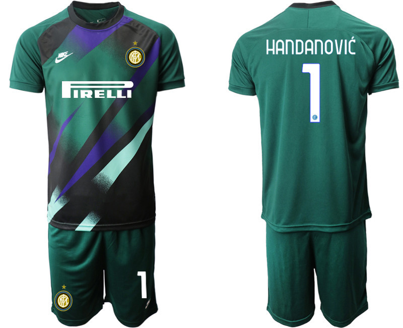 2020 21 Inter Milan 1 HANDANOVIC Dark Green Goalkeeper Soccer Jersey