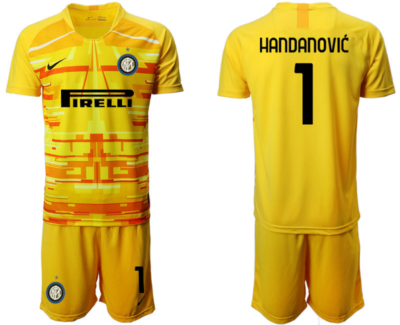 2020 21 Inter Milan 1 HANDANOVIC Yellow Goalkeeper Soccer Jersey