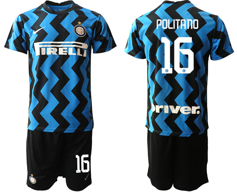 2020 21 Inter Milan 16 POLITANO Home Soccer Jersey