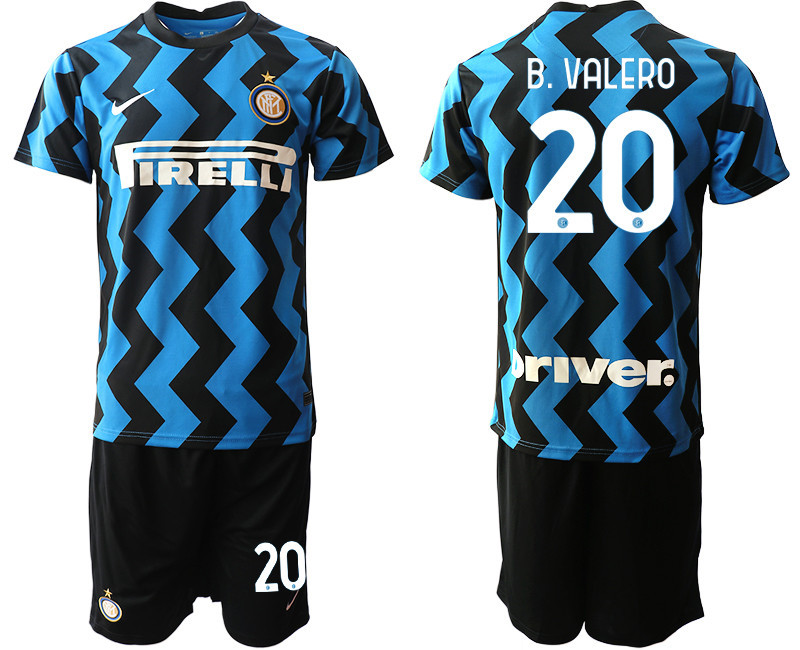 2020 21 Inter Milan 20 B. VALERO Home Soccer Jersey