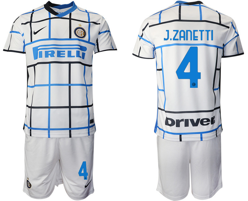 2020 21 Inter Milan 4 J.ZANETTI Away Soccer Jersey
