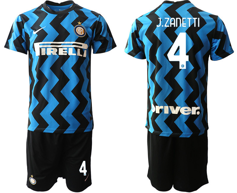 2020 21 Inter Milan 4 J.ZANETTI Home Soccer Jersey