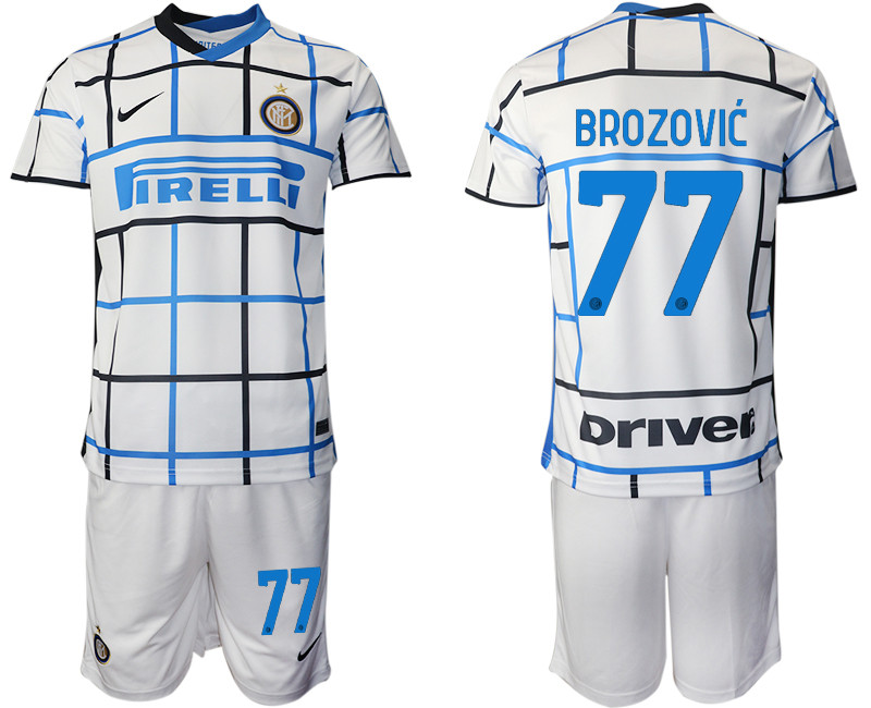 2020 21 Inter Milan 77 BROZOVIC Away Soccer Jersey