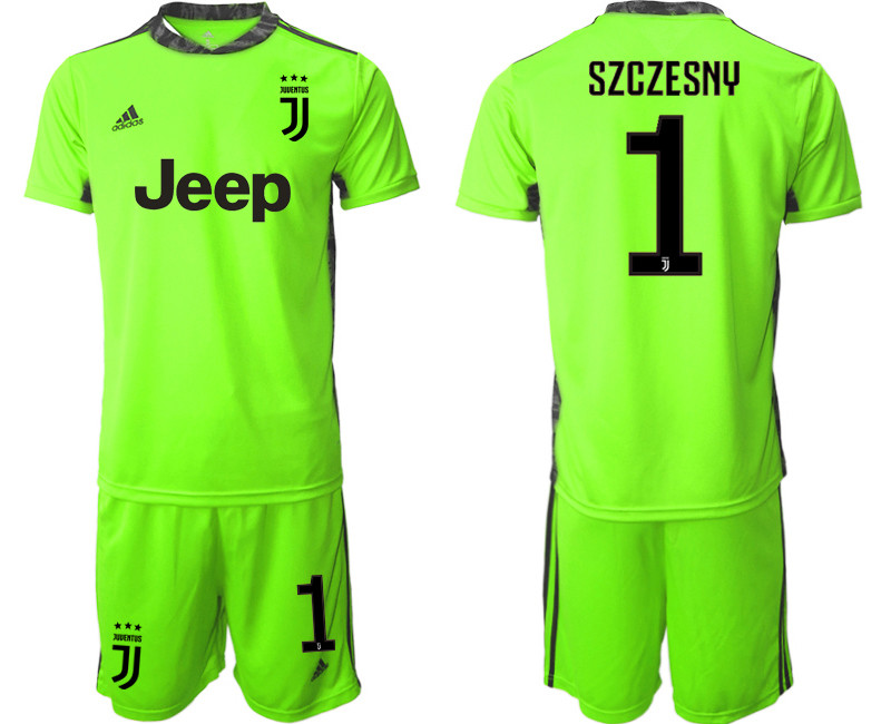 2020 21 Juventus 1 SZCZESNY Fluorescent Green Goalkeeper Soccer Jersey