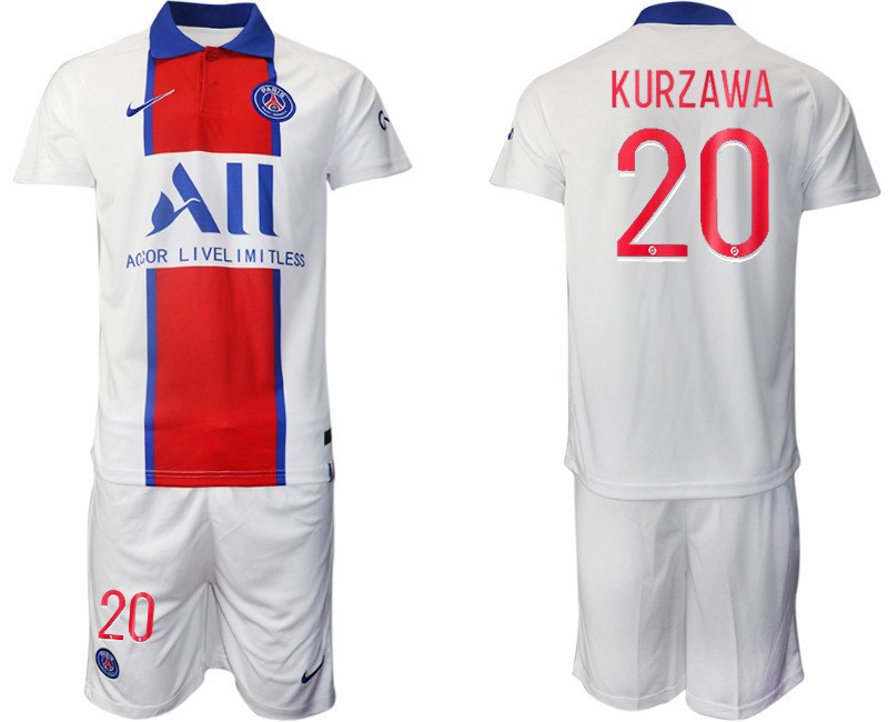 2020 21 Paris Saint Germain 20 KURZAWA Away Soccer Jersey