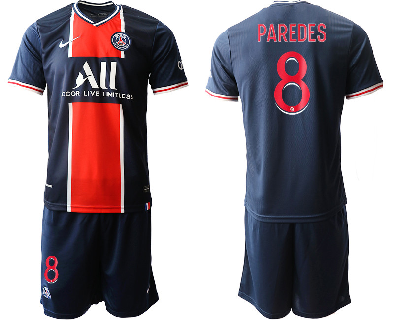 2020 21 Paris Saint Germain 8 PAREDES Home Soccer Jerseys