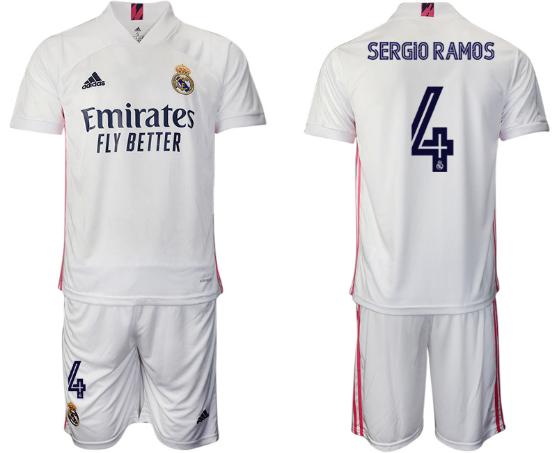 2020 21 Real Madrid 4 SERGIO RAMOS Home Soccer Jersey