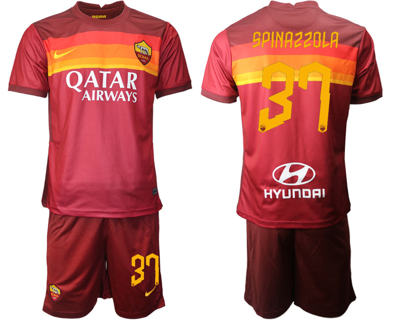 2020 21 Roma 37 SPINAZZOLA Home Soccer Jersey