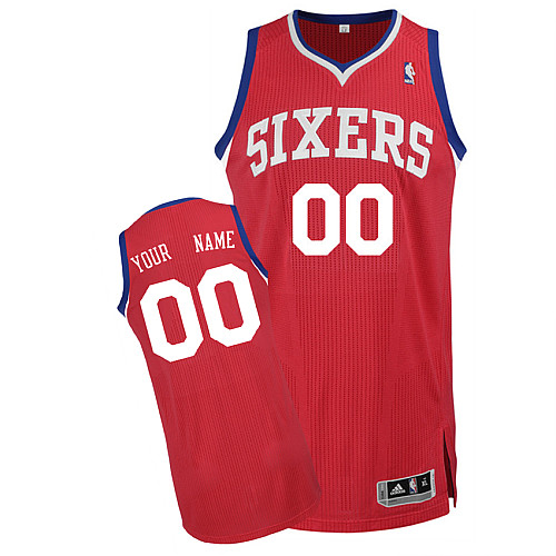 76ers Personalized Authentic Red NBA Jersey