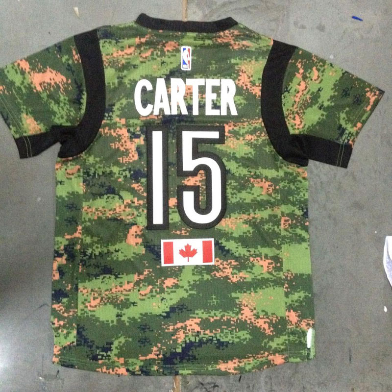  2014 2015 NBA Toronto Raptors 15 Vince Carter New Revolution 30 Swingman Camo Jerseys with Sleeve