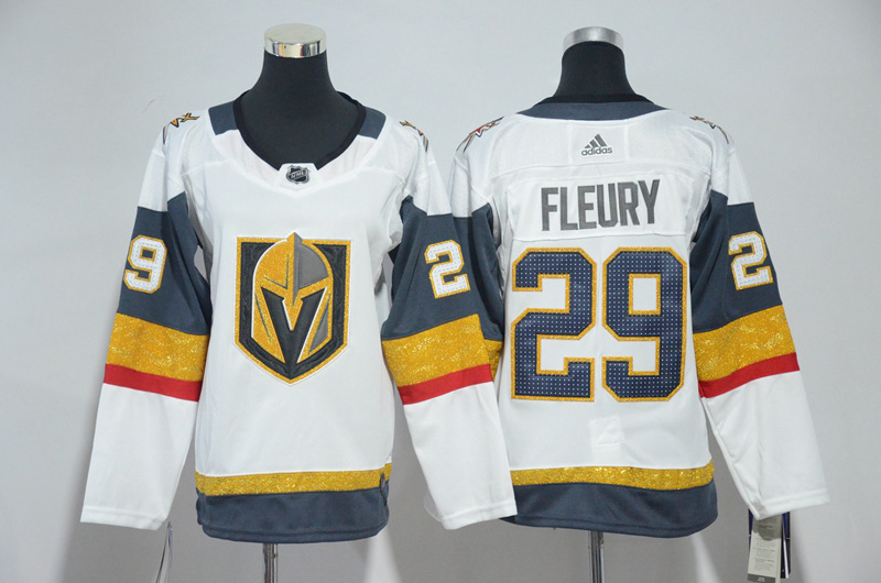  2017 NHL Vegas Golden Knights #29 Marc Andre Fleury White Ice Hockey Jerseys