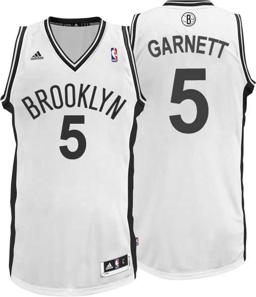  Brooklyn Nets 5 Kevin Garnett Revolution 30 Swingman Home White NBA Jersey