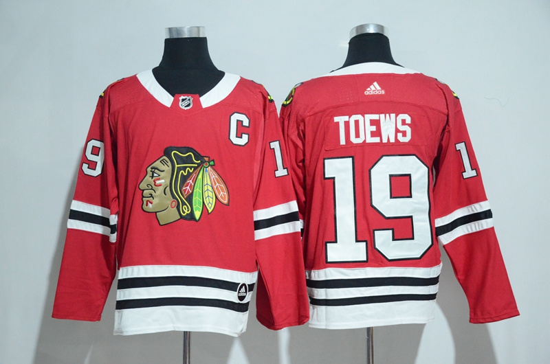 Chicago Blackhawks #19 Jonathan Toews Red Home Authentic Stitched NHL Jersey