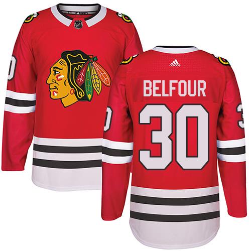  Chicago Blackhawks #30 ED Belfour Red Home Authentic Stitched NHL Jersey