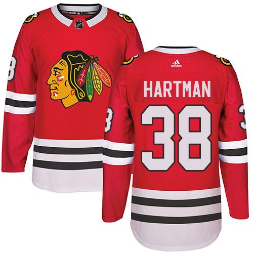  Chicago Blackhawks #38 Ryan Hartman Red Home Authentic Stitched NHL Jersey