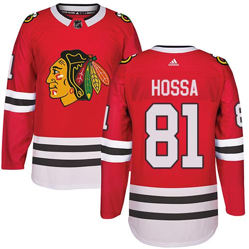  Chicago Blackhawks #81 Marian Hossa Red Home Authentic Stitched NHL Jersey