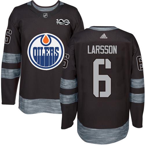  Edmonton Oilers #6 Adam Larsson Black 1917 2017 100th Anniversary Stitched NHL Jersey
