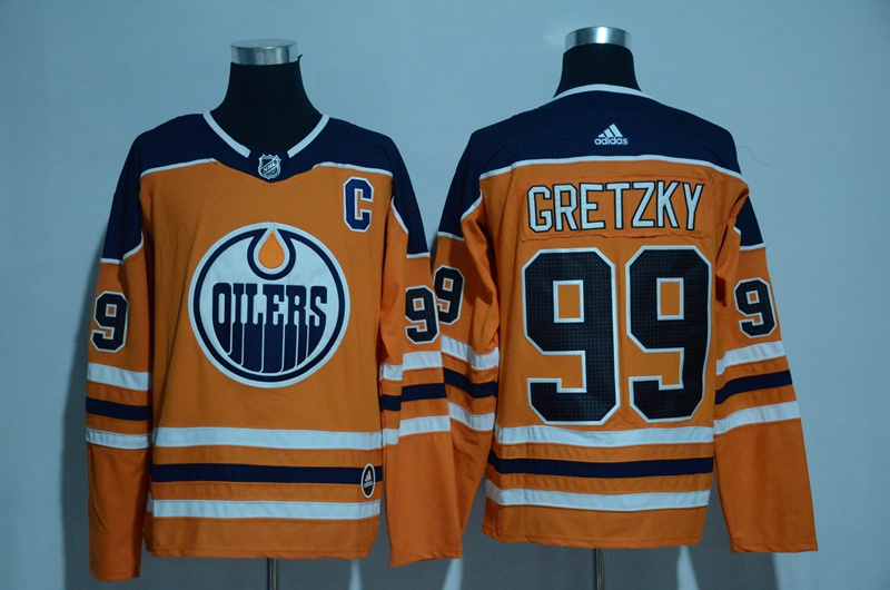  Edmonton Oilers #99 Wayne Gretzky Orange Home Authentic Stitched NHL Jersey