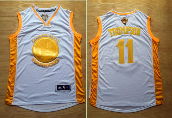  Golden State Warriors 11 Klay Thompson 2015 NBA Finals Champions Gold Jersey