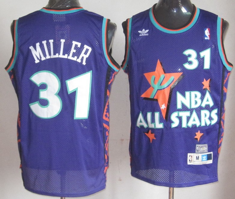  NBA 1995 All Star Indiana Pacers 31 Reggie Miller Swingman Throwback Purple Jersey