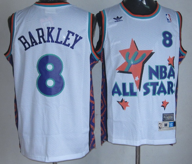  NBA 1995 All Star Phoenix Suns 8 Charles Barkley Swingman Throwback White Jersey