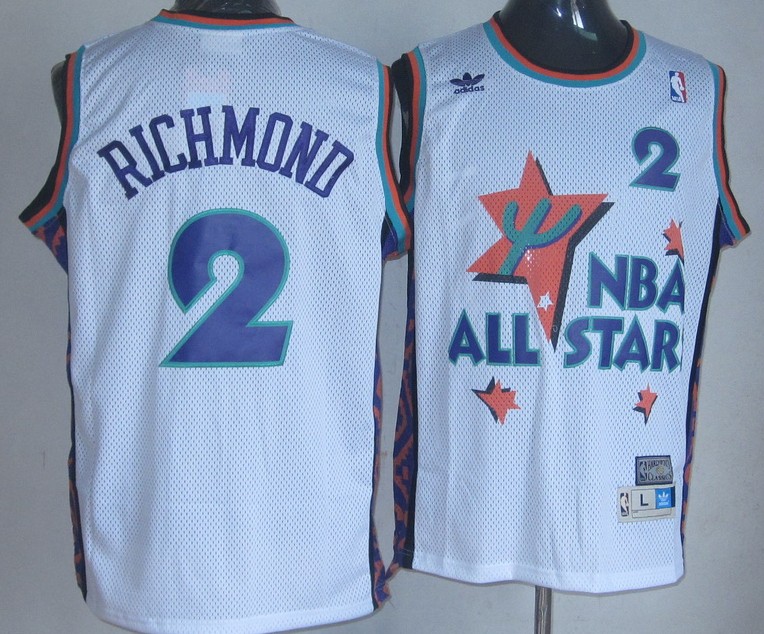  NBA 1995 All Star Sacramento Kings 2 Mitch Richmond Swingman Throwback White Jersey