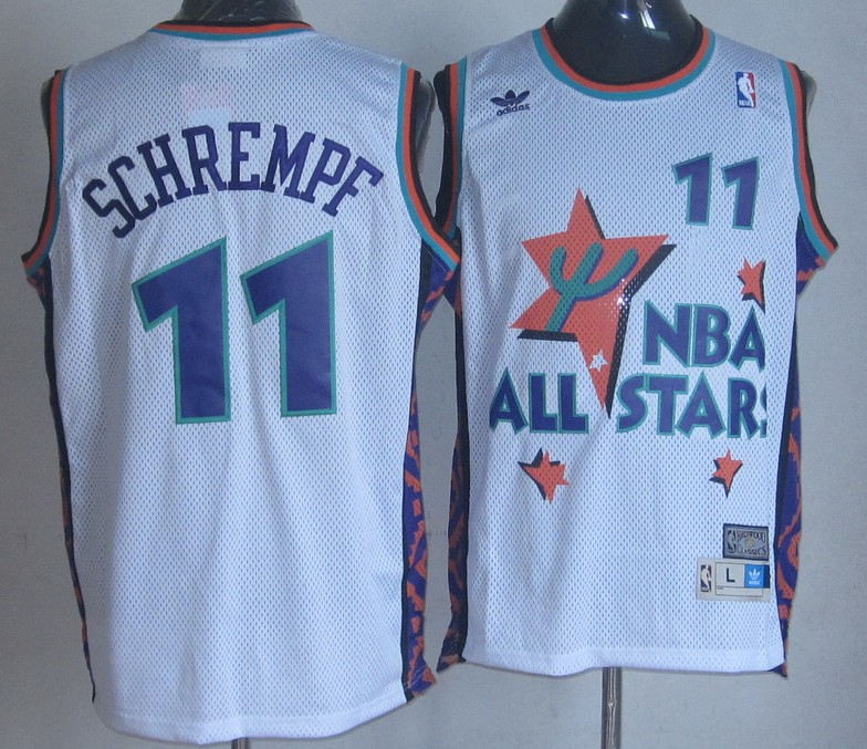  NBA 1995 All Star Seattle Sonics 11 Detlef Schrempf Swingman Throwback White Jersey